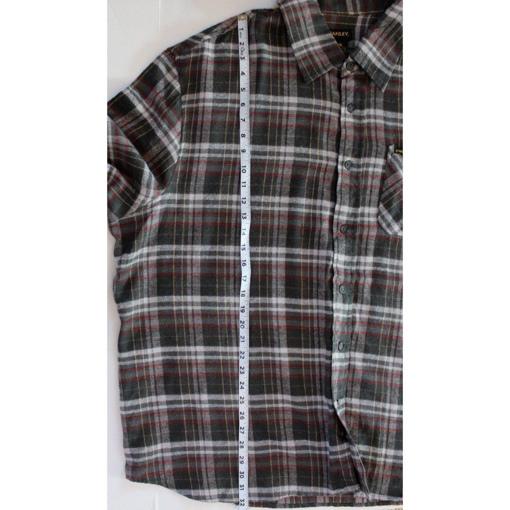 NWT Stanley Workwear Men's Long Sleeve Flannel XXL NEW 2XL Gray Plaid - Picture 6 of 10